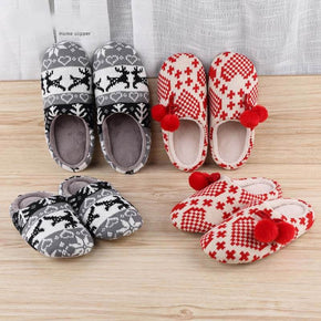 Couples Christmas Soft Bottom Warm Slippers