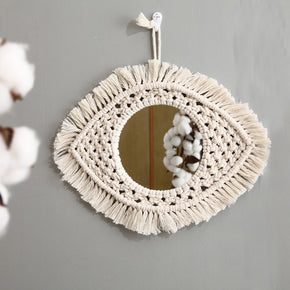 08 Weaving Art Hanging Wall Decoration with Mirror Art Decor
