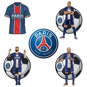 5 PACK PSG FC® Logo + Jersey + Lionel Messi + Kylian Mbappé + Neymar Jr.