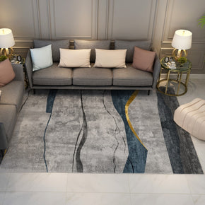 Grey Modern Geometric Simple Rugs for Living Room Dining Room Bedroom Hall