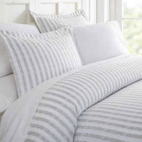 Light Gray Striped simplicity Duvet Cover Set