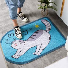 Stretching Cats Pets Sand Dust Scraping Abrasion Resistance Durable Non-slip Mats Cartoon Doormat