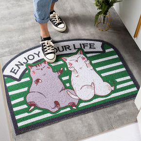 Lovely Cats Pets Sand Dust Scraping Abrasion Resistance  Durable Non-slip Mats Cartoon Doormat