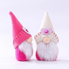 Pink and White Couple Plush Doll Christmas Decoration Party Doll Ornaments