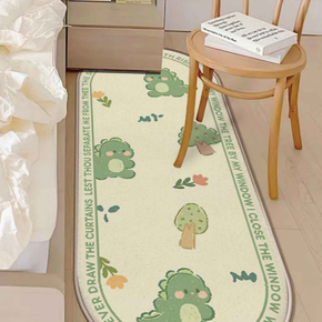 Green Cute Cartoon Dinosaur Faux Cashmere Children's Carpet Living Room Home Room Bedroom Carpets