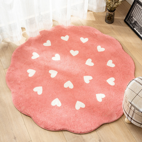 Cute Flower Pattern Faux Cashmere Rugs For Living Room Bedroom Bedside Rugs Anti-slip Foot Mats