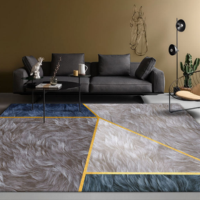 Imitation Animal Fur Geometric Patterns Creative Carpets For Dining Room Bedroom