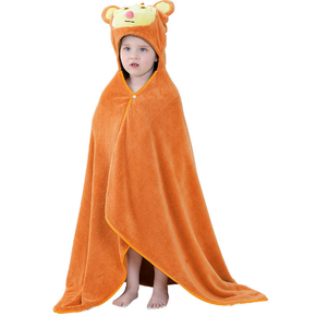 Cute and Cosy Yellow Monkey Print Hooded Bathrobe Baby Towels