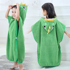 Comfortable Skin-friendly Lovely Green Three-dimensional Dinosaur Bathrobe Baby Children's Towels