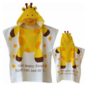 Children Cute Comfortable Skin-friendly Giraffe Beach towel Pool Cloak Swim cover Cotton
