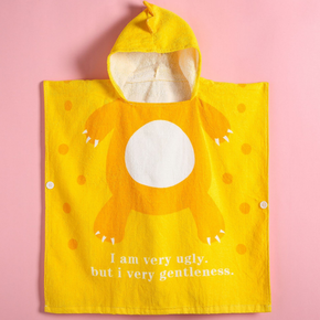 Comfortable Skin-friendly Cosy Yellow Dinosaur Bathrobe Beach Baby Children Towels 03