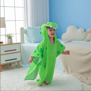Comfortable Skin-friendly Cosy Green Dinosaur Bathrobe Beach Baby Children Towels 04