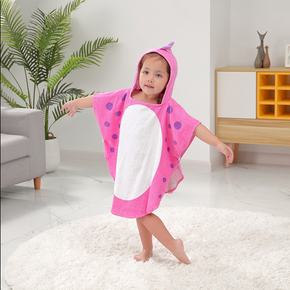 Comfortable Skin-friendly Cosy Pink Dinosaur Bathrobe Beach Baby Children Towels 05