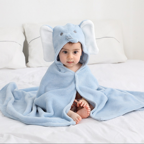 Comfortable Skin-friendly Cosy Light Blue Elephant Bathrobe Beach Baby Children Towels