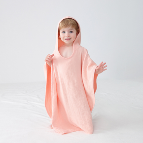 Pure Pink Color SimpleCotton Comfortable Skin-friendly Soft Hooded Bathrobe Baby Children Towels