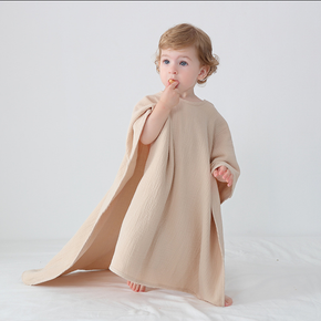 Pure Light khaki Color SimpleCotton Comfortable Skin-friendly Soft Hooded Bathrobe Baby Children Towels
