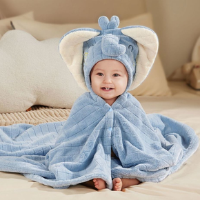 Comfortable Skin-friendly Cosy Little Blue Elephant Bathrobe Beach Baby Children Towels