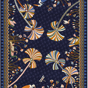 Vintage Deep Blue Flowers Faux Cashmere Rugs For Living Room Bedroom Bedside Rugs Anti-slip Foot Mats