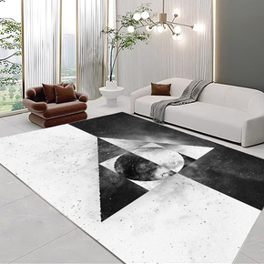 Classical Minimalist Black and White Inked Faux Cashmere Rug Living Room Bedroom Bedside Rug Sofa Coffee Table Rug Floor Mat 10