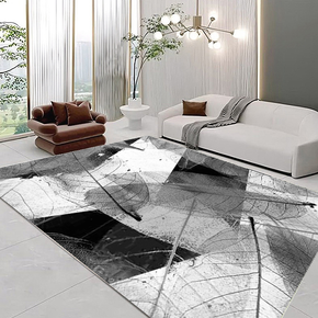 Classical Minimalist Black and White Inked Faux Cashmere Rug Living Room Bedroom Bedside Rug Sofa Coffee Table Rug Floor Mat 14