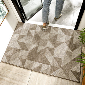 Modern Brown Geometric Polypropylene Wear-resistant Dust-removing Anti-slip Entryway DoorMats