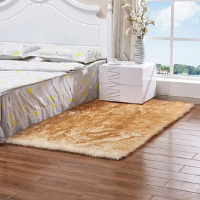 Modern Shaggy Area Rugs Faux Sheepskin Fur Shaggy Plush Bedside Rugs For the Bedroom Living Room Hall
