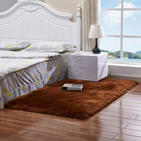 Faux Sheepskin FurModren Shaggy Area Rugs Plush Bedside Rugs For the Bedroom Living Room Hall