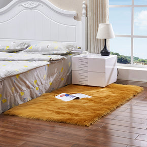 Modern Plush Bedside Rugs Faux Sheepskin Fur Shaggy Area Rugs For the Bedroom Hall Living Room