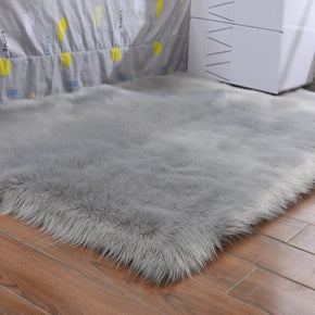 Grey Area Rugs Modern Plush Bedside Rugs Faux Sheepskin Fur Shaggy For the Bedroom Hall Living Room