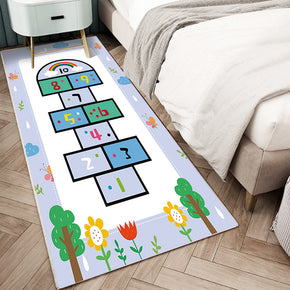 Kids Funny Hopscotch Game Floor Rug Mat Wear-Resistant Kids Play Mats Bedroom Nursery Rug Mat 02