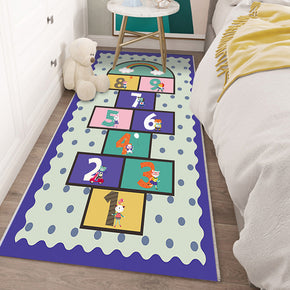 Kids Funny Hopscotch Game Floor Rug Mat Wear-Resistant Kids Play Mats Bedroom Nursery Rug Mat 04