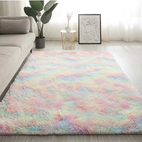 Gradient Rainbow Colours Modern Plain Carpet Bedroom Living Room Sofa Rugs Soft Plush Shaggy Rugs