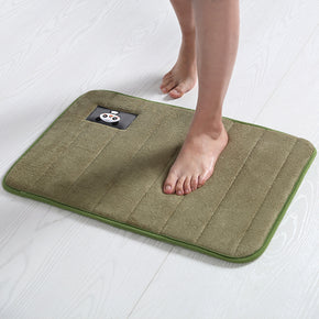 Quality Green Soft Shaggy Panda Patterned Plain Floor Rugs Entryway Bathroom Doormats Anti-slip Mat