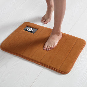 Quality Orange Soft Shaggy Panda Patterned Plain Floor Rugs Entryway Bathroom Doormats Anti-slip Mat