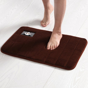 Quality Brown Soft Shaggy Panda Patterned Plain Floor Rugs Entryway Bathroom Doormats Anti-slip Mat