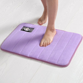 Quality Purple Soft Shaggy Panda Patterned Plain Floor Rugs Entryway Bathroom Doormats Anti-slip Mat