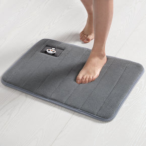 Quality Grey Soft Shaggy Panda Patterned Plain Floor Rugs Entryway Bathroom Doormats Anti-slip Mat