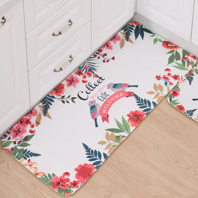 Birds Botanical Floral Patterned Entryway Doormat Runners Rugs Kitchen Bathroom Anti-skip Mats