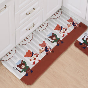 Cooking Bears Entryway Doormat Runners Rugs Kitchen Bathroom Anti-skip Mats