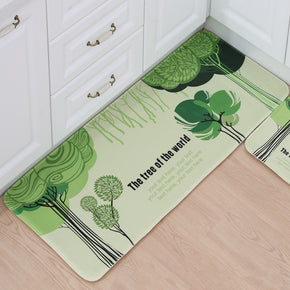 Green Trees Patterned Entryway Doormat Runners Rugs Kitchen Bathroom Anti-skip Mats