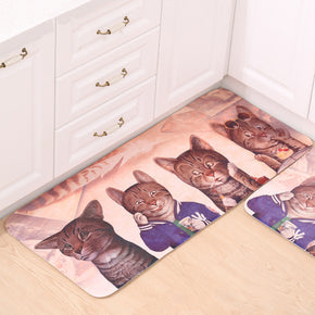Cute Cats Pets Patterned Entryway Doormat Runners Rugs Kitchen Bathroom Anti-skip Mats