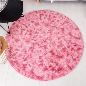 Pink Round Super Soft Plain Shaggy Rugs Living Room Bedroom Kids Room Bedside Floor Rugs