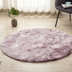 Light Purple Round Super Soft Plain Shaggy Rugs Living Room Bedroom Kids Room Bedside Floor Rugs