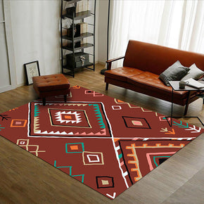 Customizable Red Modern Geometric Patterned Anti-slip Sofa Rug Table Rug Living Room Bedroom Area Rugs