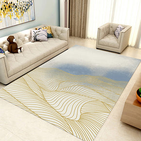Customizable Modern Golden Striped Anti-slip Sofa Rug Table Rug Living Room Bedroom Area Rugsa