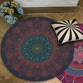 3D Flower Round Moroccan Patterned Living Room Bedroom Office Anti-slip Area Rugs