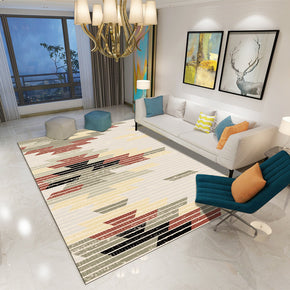 Modern Geometric Printed Striped Patterned Carpet Living Room Bedroom Office Hall Floor Mat Rugs