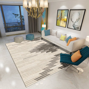 Printed Modern Striped Patterned Carpet Living Room Bedroom Office Hall Floor Mat Rugs
