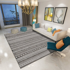 Modern Fahsion Grey Moroccan Patterned Striped Carpet Living Room Bedroom Office Hall Floor Mat Rugs