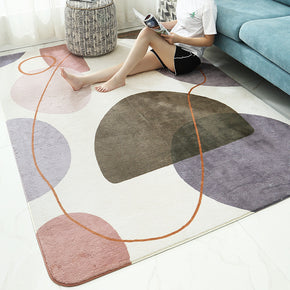 Thick Soft Modern Simple Geometric Floor Rugs for Living Room Dining Room Bedroom Office